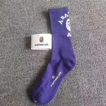 Bape Socks Men's and Women's Sports Socks with Towel Bottom