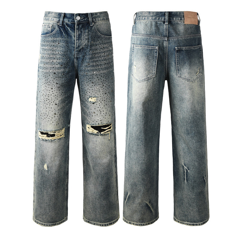 Purple Brand Crystal Diamond Jeans #9131