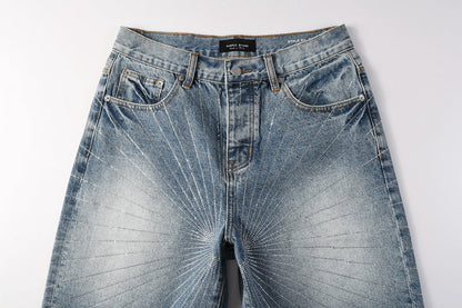 Purple Brand Crystal Diamond Denim Shorts #5100