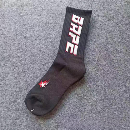 Bape Socks Men's and Women's Sports Socks with Towel Bottom