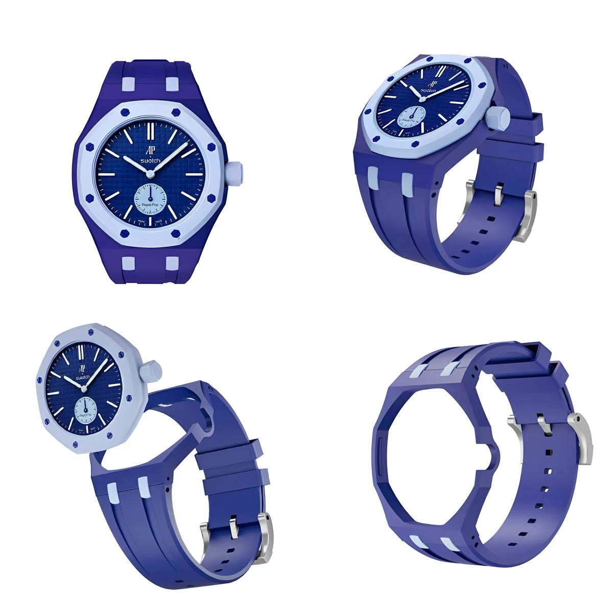 New 2026 : Bioceramic + Silicone Case Strap for the Audemars Piguet Swatch Royal Pop in Multi Colors