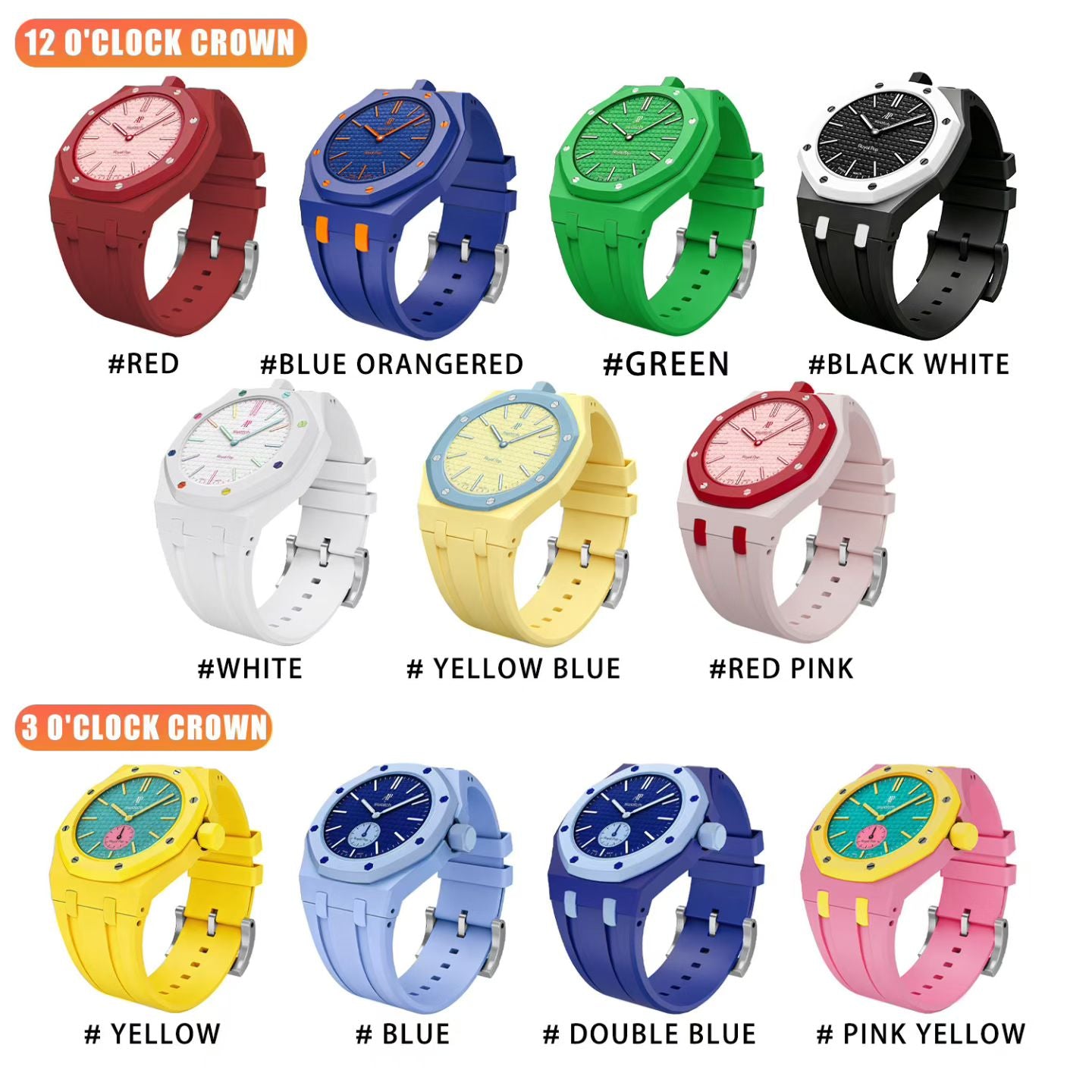 New 2026 : Bioceramic + Silicone Case Strap for the Audemars Piguet Swatch Royal Pop in Multi Colors