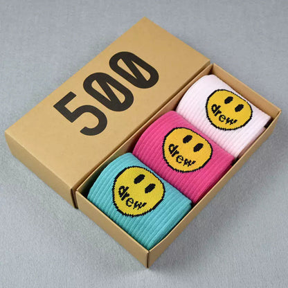 Men socks smiley face medium tube