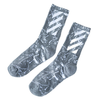 OW  whtie Socks XX stripe pattern