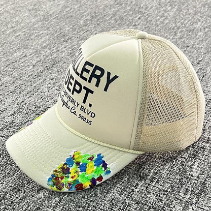 GALLERY DEPT. Workshop Paint-Splattered Logo-Print Canvas and Mesh Trucker Cap