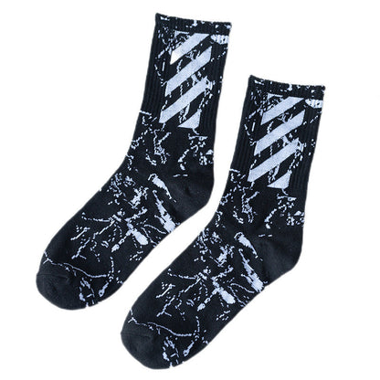 OW  whtie Socks XX stripe pattern