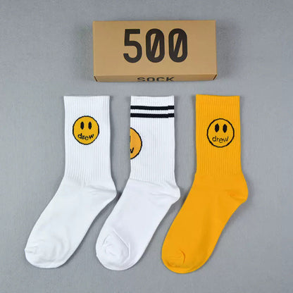 Men socks smiley face medium tube