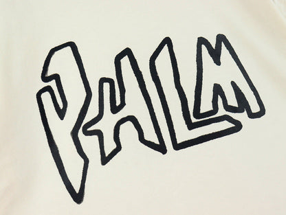 Palm Angels Graffiti Letter Flame Print Plain T-Shirt