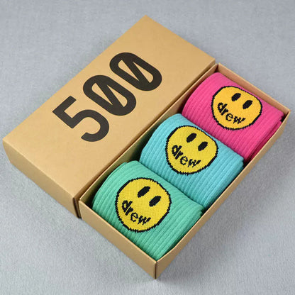 Men socks smiley face medium tube