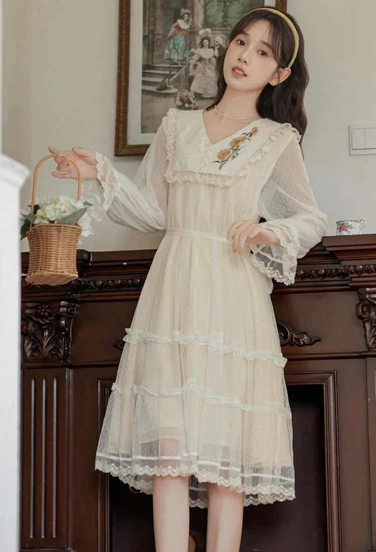 Vintage Spirit Lace Cottagecore Dress