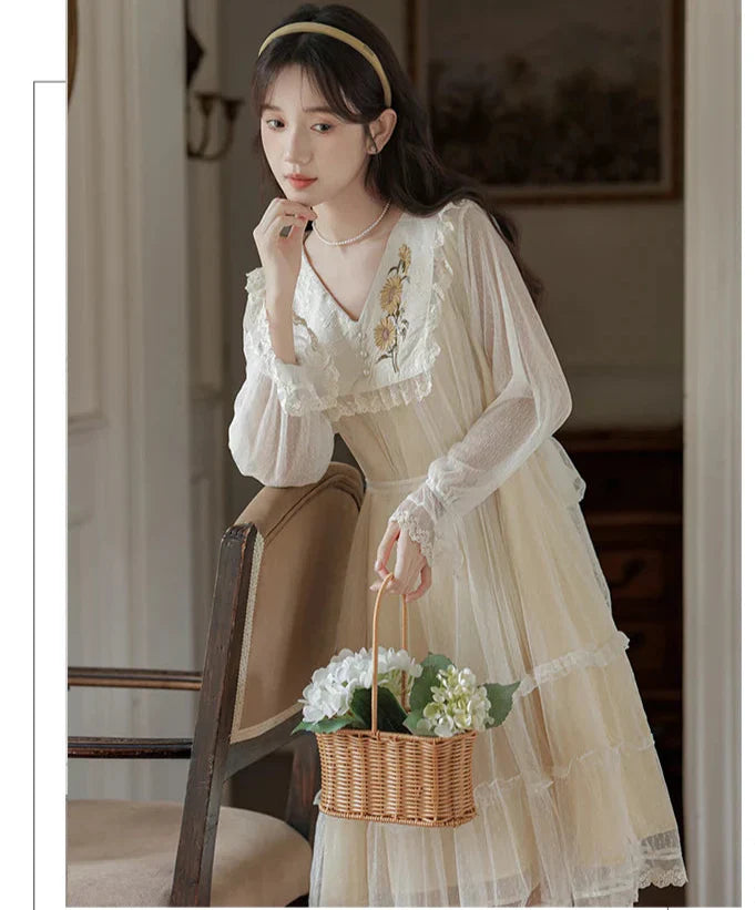Vintage Spirit Lace Cottagecore Dress