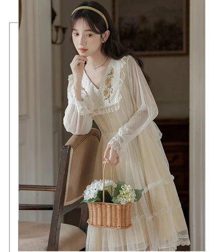 Vintage Spirit Lace Cottagecore Dress