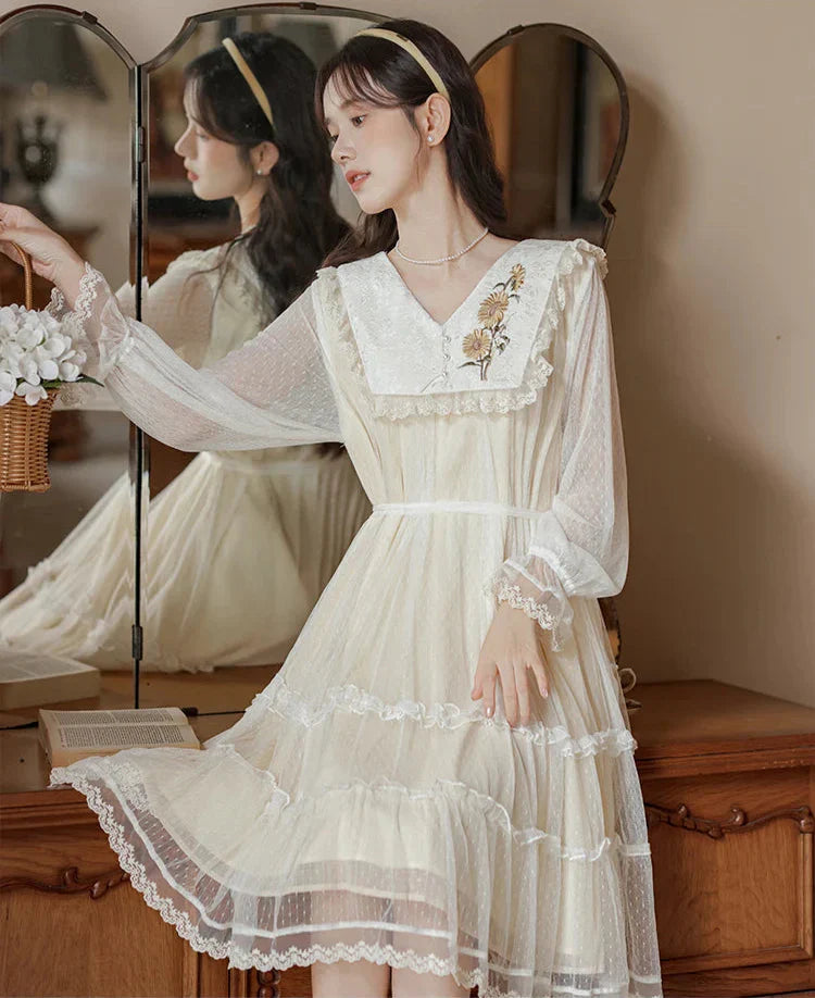 Vintage Spirit Lace Cottagecore Dress