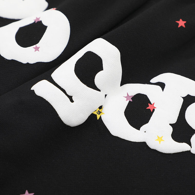 Sp5der Classic Flame Logo Graffiti Pant-Black #146